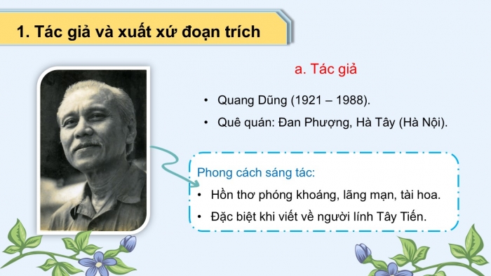 Giáo án PPT dạy thêm Ngữ văn 12 Cánh diều bài 4: Tây Tiến (Quang Dũng)