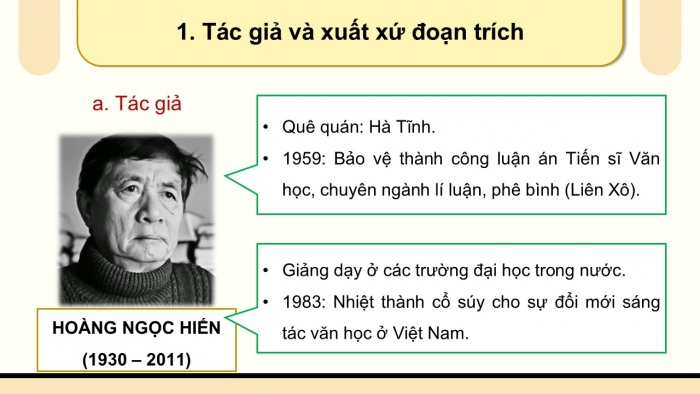 Giáo án PPT dạy thêm Ngữ văn 12 Cánh diều bài 5: Văn học và tác dụng chiều sâu trong việc xây dựng nhân cách văn hóa con người (Hoàng Ngọc Hiến)