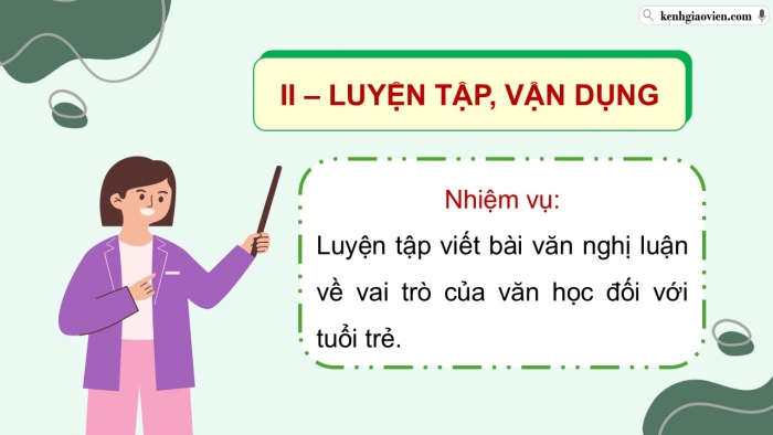 Giáo án PPT dạy thêm Ngữ văn 12 Cánh diều bài 5: Viết bài nghị luận về vai trò của văn học đối với tuổi trẻ