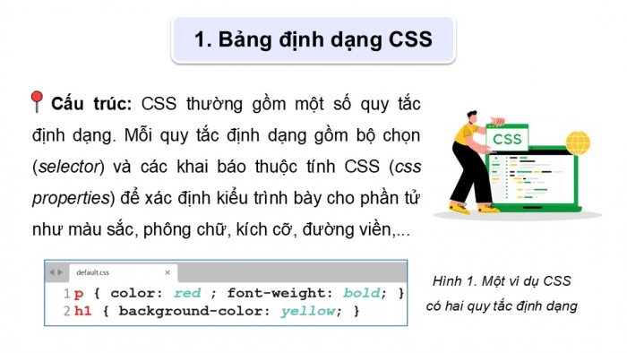 Giáo án điện tử Tin học ứng dụng 12 cánh diều Bài 8: Làm quen với CSS