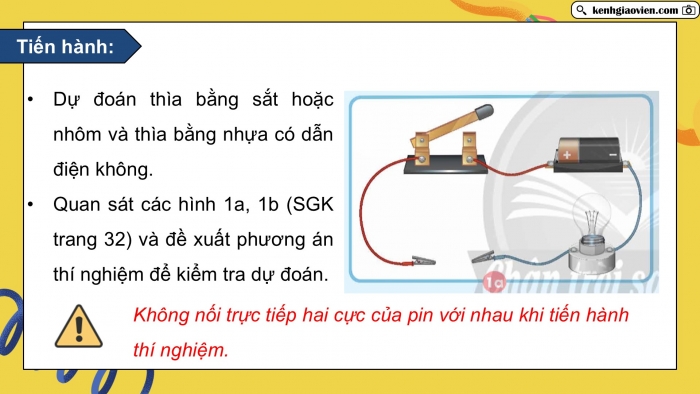 Giáo án điện tử Khoa học 5 chân trời Bài 8: Vật dẫn điện và vật cách điện