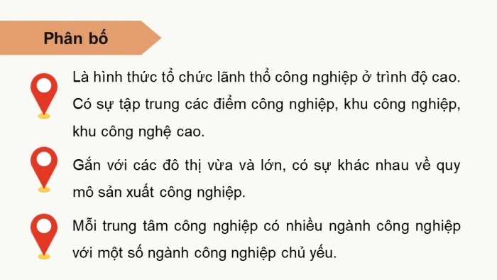 Giáo án điện tử Địa lí 12 chân trời Bài 18: Tổ chức lãnh thổ công nghiệp (P2)