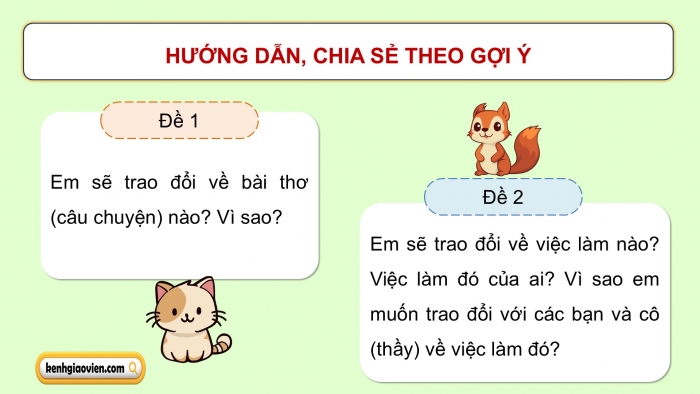 Giáo án điện tử Tiếng Việt 5 cánh diều Bài 9: Trao đổi Vì cuộc sống yên bình