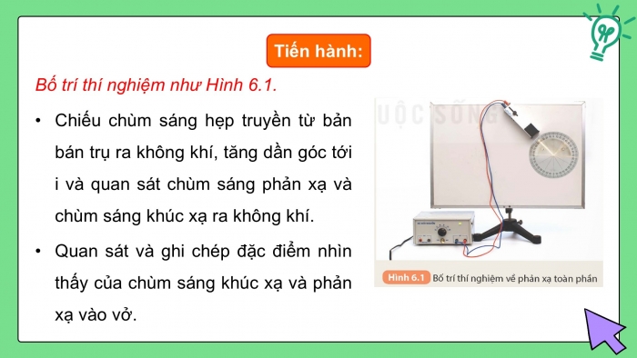 Giáo án điện tử KHTN 9 kết nối - Phân môn Vật lí Bài 6: Phản xạ toàn phần