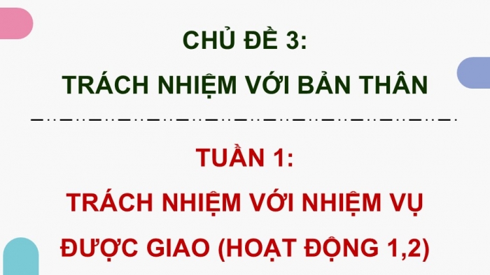 Giáo án điện tử Hoạt động trải nghiệm 9 kết nối Chủ đề 3 Tuần 1