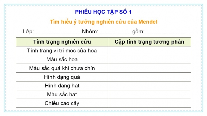 Giáo án điện tử KHTN 9 cánh diều - Phân môn Sinh học Bài 38: Quy luật di truyền của Mendel