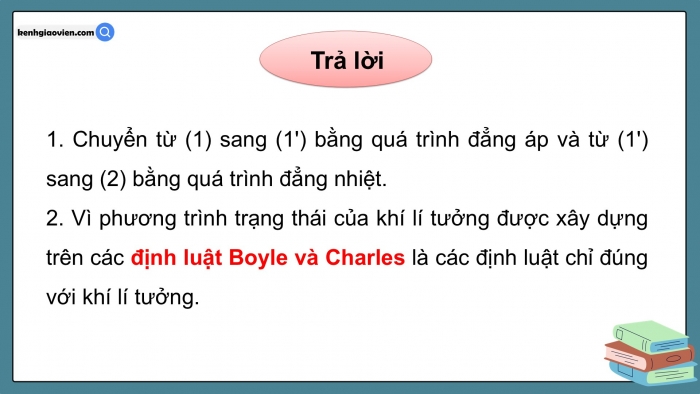 Giáo án điện tử Vật lí 12 kết nối Bài 11: Phương trình trạng thái của khí lí tưởng