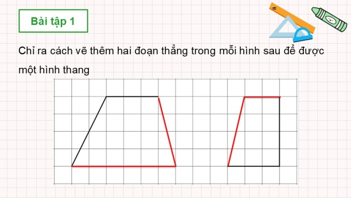 Giáo án PPT dạy thêm Toán 5 Chân trời bài 45: Hình thang