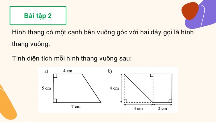 Giáo án PPT dạy thêm Toán 5 Chân trời bài 46: Diện tích hình thang