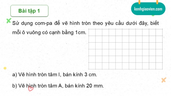 Giáo án PPT dạy thêm Toán 5 Chân trời bài 47: Đường tròn, hình tròn