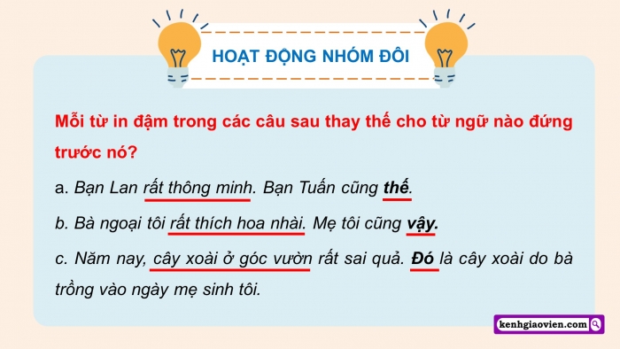 Giáo án điện tử Tiếng Việt 5 chân trời Bài 1: Đại từ