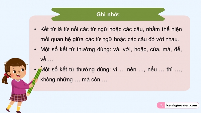 Giáo án điện tử Tiếng Việt 5 chân trời Bài 7: Kết từ