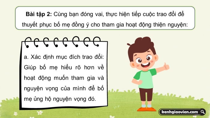 Giáo án điện tử Tiếng Việt 5 chân trời Bài 2: Trao đổi ý kiến với người thân Chung tay vì cộng đồng