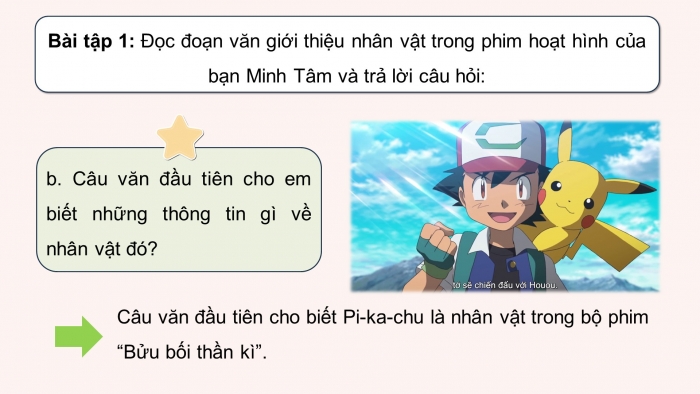 Giáo án điện tử Tiếng Việt 5 chân trời Bài 5: Đoạn văn giới thiệu nhân vật trong phim hoạt hình