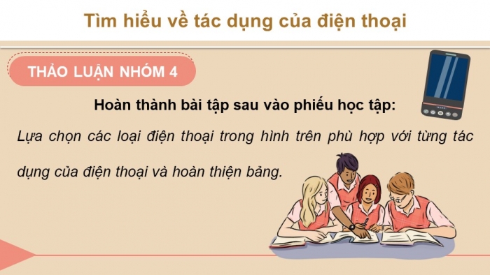 Giáo án điện tử Công nghệ 5 chân trời Bài 5: Sử dụng điện thoại