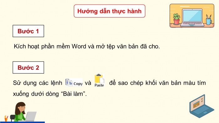 Giáo án điện tử Tin học 5 cánh diều Chủ đề E Bài 1: Thực hành chọn và sao chép khối văn bản