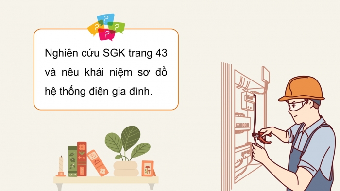 Giáo án điện tử Công nghệ 12 Điện - Điện tử Cánh diều Bài 9: Sơ đồ hệ thống điện trong gia đình