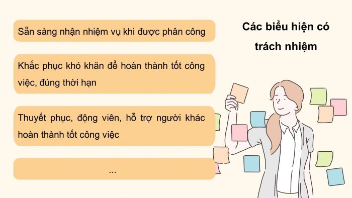 Giáo án điện tử Hoạt động trải nghiệm 9 cánh diều Chủ đề 4 - Hoạt động giáo dục 1: Trách nhiệm trong công việc