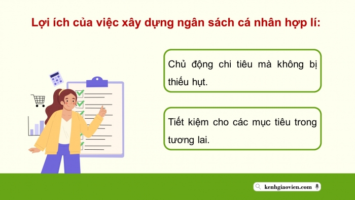 Giáo án điện tử Hoạt động trải nghiệm 9 cánh diều Chủ đề 4 - Hoạt động giáo dục 2: Xây dựng ngân sách cá nhân