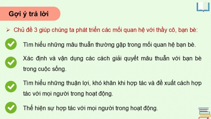 Giáo án điện tử Hoạt động trải nghiệm 12 chân trời bản 2 Chủ đề 3: Phát triển các mối quan hệ với thầy cô, bạn bè (P1)