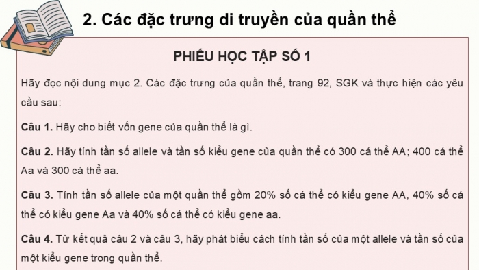 Giáo án điện tử Sinh học 12 kết nối Bài 18: Di truyền quần thể