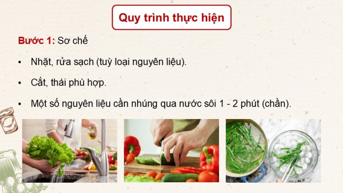 Giáo án điện tử Công nghệ 9 Chế biến thực phẩm Cánh diều Bài 7: Chế biến thực phẩm có sử dụng nhiệt