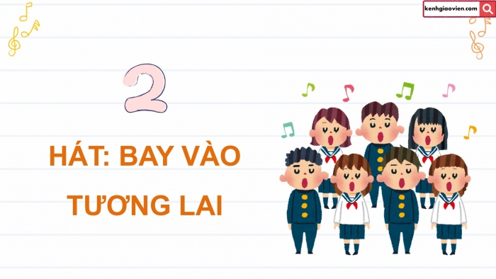 Giáo án điện tử Âm nhạc 5 kết nối Tiết 10: Ôn đọc nhạc Bài số 2, Hát Bay vào tương lai