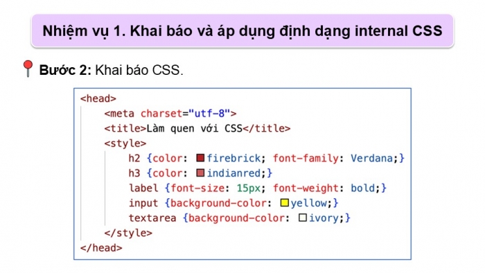 Giáo án điện tử Tin học ứng dụng 12 cánh diều Bài 9: Thực hành định dạng một số thuộc tính CSS