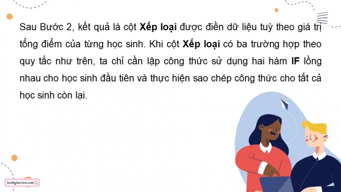 Giáo án điện tử Tin học 9 cánh diều Chủ đề E3 Bài 3: Hàm điều kiện IF (tiếp theo)