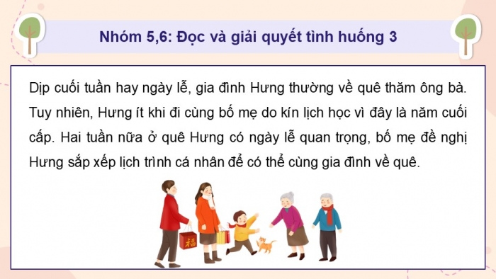 Giáo án điện tử Hoạt động trải nghiệm 12 cánh diều Chủ đề 4: Tổ chức cuộc sống gia đình (P3)