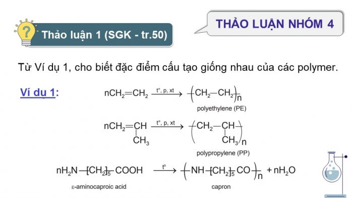 Giáo án điện tử Hoá học 12 chân trời Bài 9: Đại cương về polymer