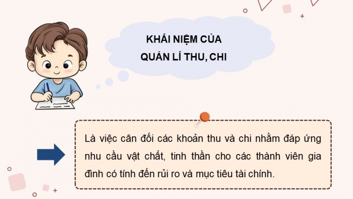 Giáo án điện tử Kinh tế pháp luật 12 chân trời Bài 7: Quản lí thu, chi trong gia đình