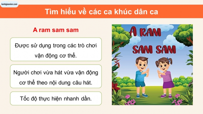 Giáo án điện tử Âm nhạc 5 chân trời Tiết 1: Khám phá âm nhạc dân gian của các dân tộc trên thế giới. Hát A-ri-ang khúc hát quê hương