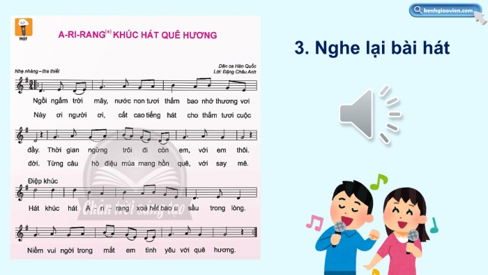 Giáo án điện tử Âm nhạc 5 chân trời Tiết 2: Ôn tập hát A-ri-ang khúc hát quê hương. Đọc nhạc Bài đọc nhạc số 2