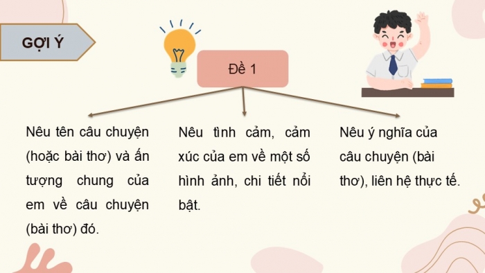 Giáo án điện tử Tiếng Việt 5 cánh diều Bài 6: Luyện tập viết đoạn văn thể hiện tình cảm, cảm xúc (Tìm ý, sắp xếp ý)