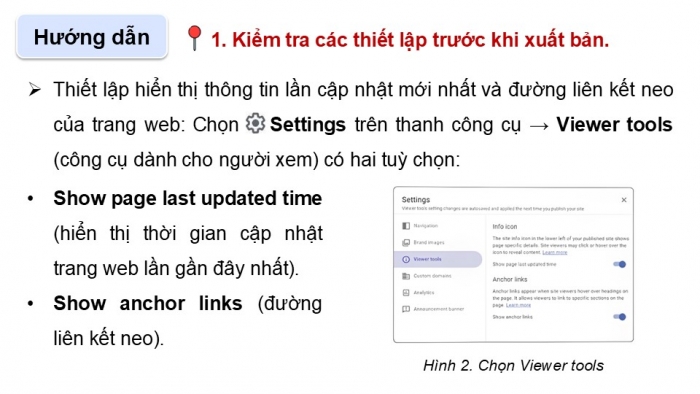 Giáo án điện tử Tin học ứng dụng 12 chân trời Bài E8: Hoàn thiện và xuất bản trang web