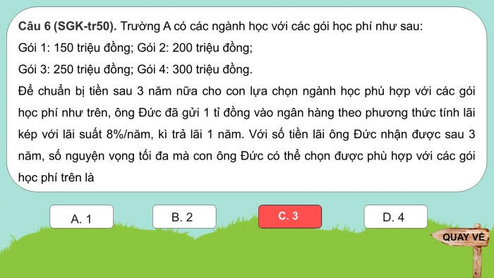 Giáo án điện tử chuyên đề Toán 12 chân trời Bài tập cuối CĐ 2