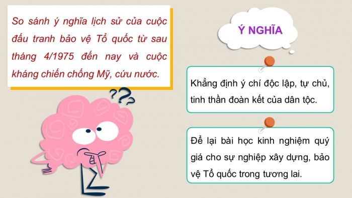 Giáo án điện tử Lịch sử 12 chân trời Bài 9: Đấu tranh bảo vệ Tổ quốc từ sau tháng 4 – 1975 đến nay. Một số bài học lịch sử của các cuộc kháng chiến bảo vệ Tổ quốc từ năm 1945 đến nay (P2)