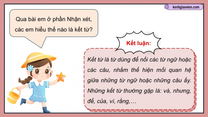 Giáo án điện tử Tiếng Việt 5 cánh diều Bài 8: Kết từ