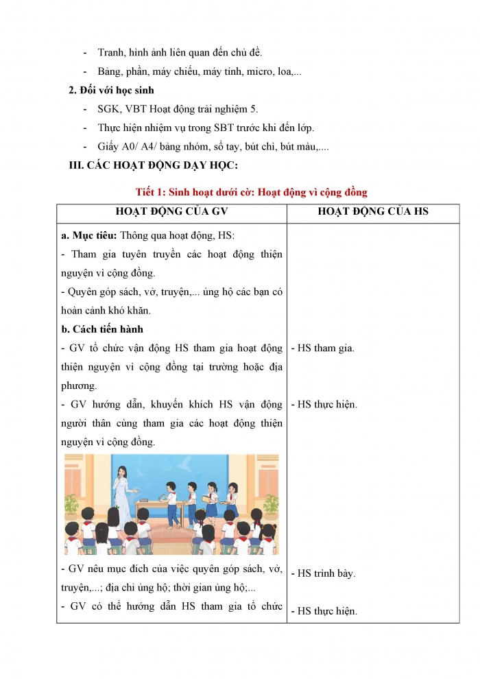 Giáo án và PPT Hoạt động trải nghiệm 5 chân trời bản 2 Chủ đề 4: Tham gia các hoạt động xã hội - Tuần 14