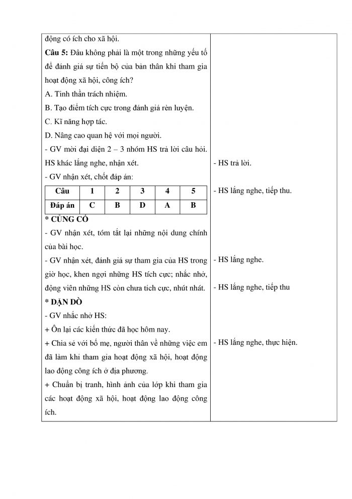 Giáo án và PPT Hoạt động trải nghiệm 5 chân trời bản 2 Chủ đề 4: Tham gia các hoạt động xã hội - Tuần 15