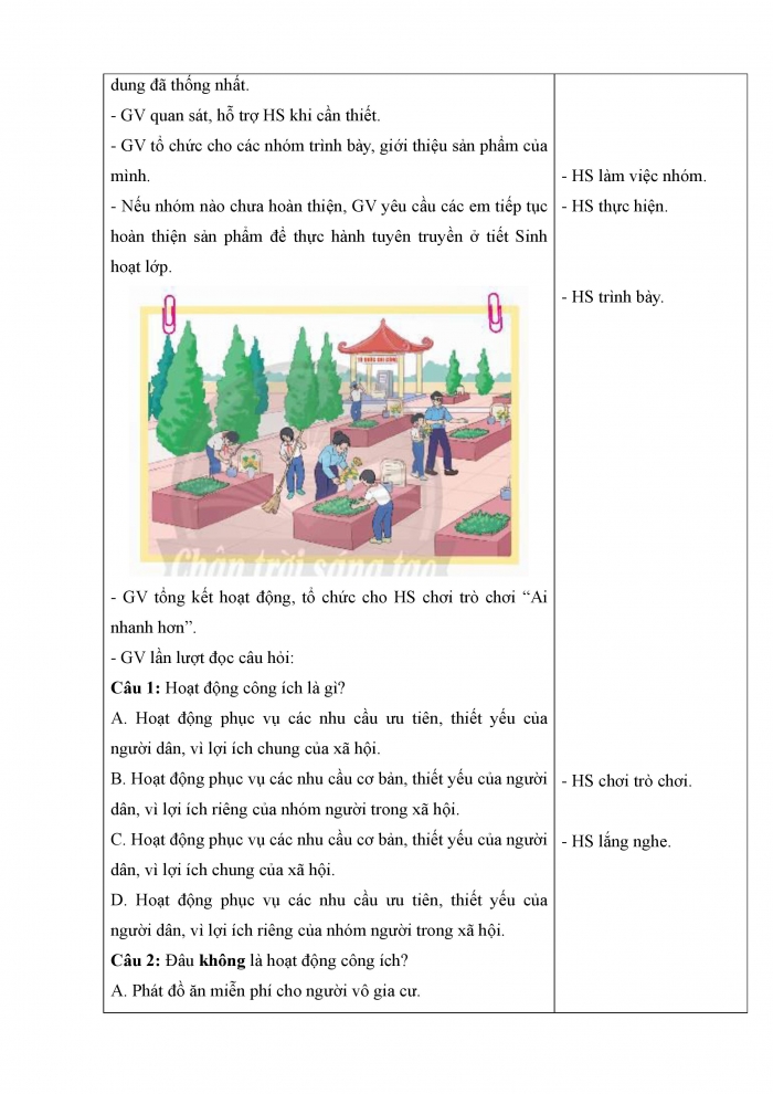 Giáo án và PPT Hoạt động trải nghiệm 5 chân trời bản 1 Chủ đề 4: Hoạt động vì cộng đồng - Tuần 15