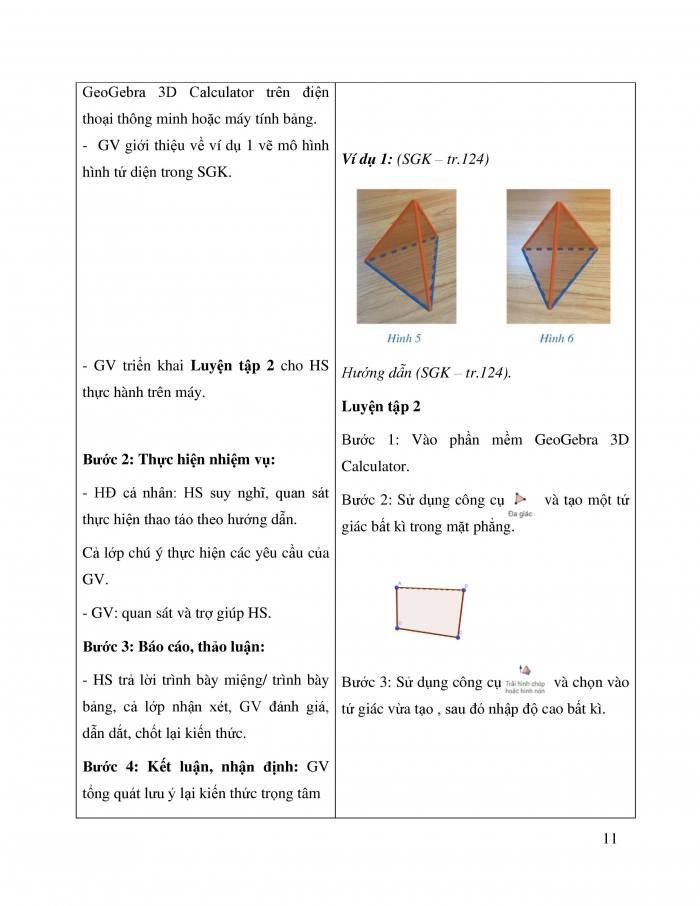 Giáo án và PPT Toán 11 cánh diều Thực hành phần mềm GeoGebra