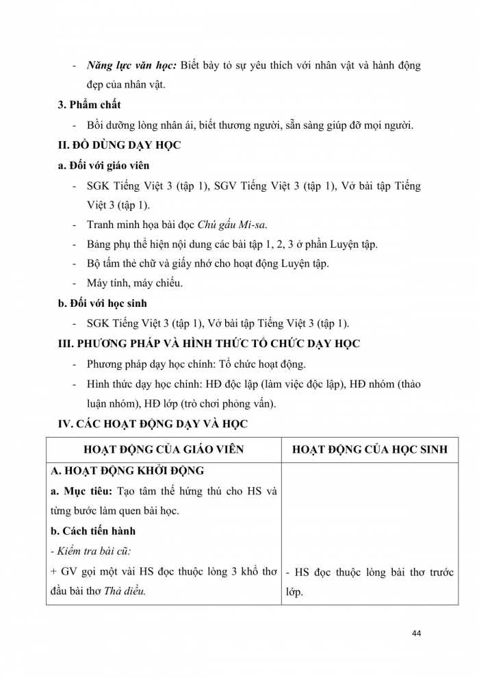 Giáo án và PPT Tiếng Việt 3 cánh diều Bài 3: Chú gấu Mi-sa, Mở rộng vốn từ về đồ vật, Nhớ – viết Thả diều, Ôn bảng chữ cái, Phân biệt ch/tr, n/nh, Nghe – kể Chiếc răng rụng