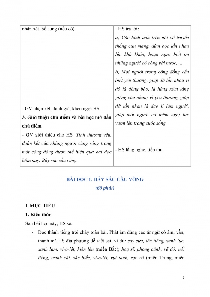 Giáo án và PPT Tiếng Việt 3 cánh diều Bài 6: Bảy sắc cầu vồng, Ôn tập về từ ngữ chỉ đặc điểm, Luyện tập về từ có nghĩa giống nhau