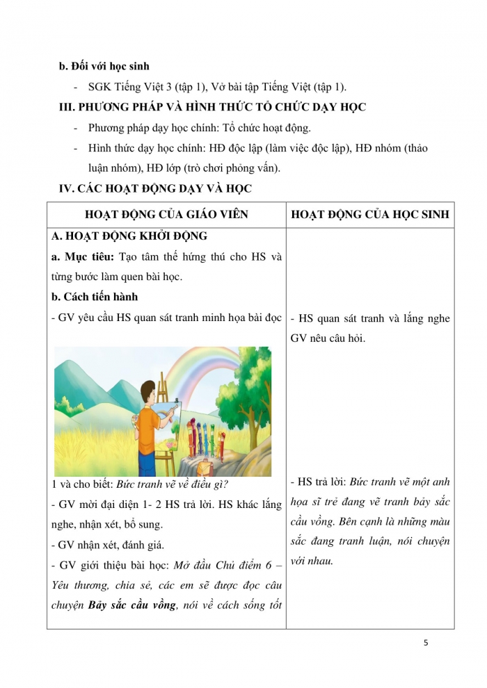 Giáo án và PPT Tiếng Việt 3 cánh diều Bài 6: Bảy sắc cầu vồng, Ôn tập về từ ngữ chỉ đặc điểm, Luyện tập về từ có nghĩa giống nhau