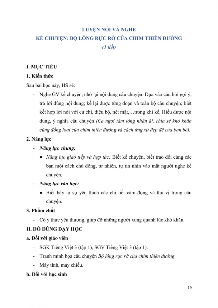 Giáo án và PPT Tiếng Việt 3 cánh diều Bài 6: Ôn viết chữ hoa G H, Nghe - kể Bộ lông rực rỡ của chim thiên đường