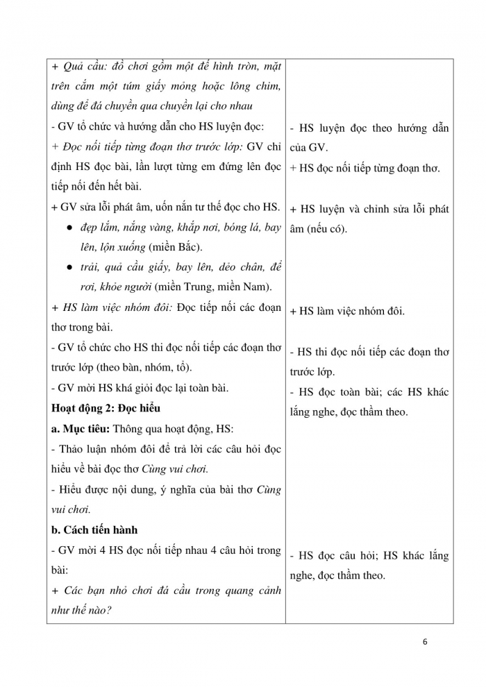 Giáo án và PPT Tiếng Việt 3 cánh diều Bài 8: Cùng vui chơi, Mở rộng vốn từ về thể thao