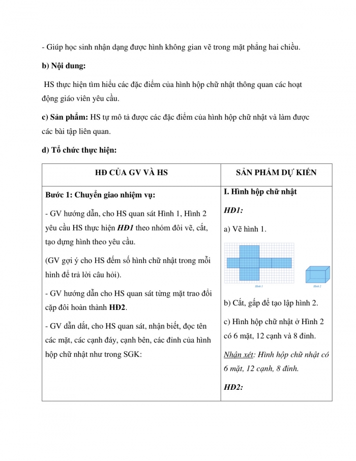 Giáo án và PPT Toán 7 cánh diều Bài 1: Hình hộp chữ nhật. Hình lập phương