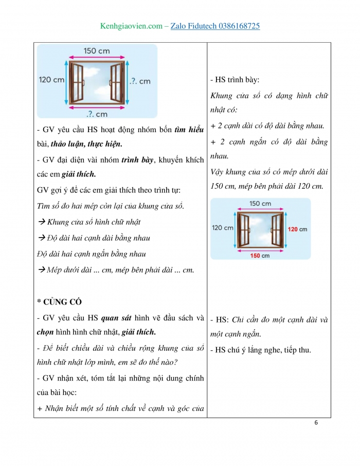 Giáo án và PPT Toán 3 chân trời bài Hình chữ nhật